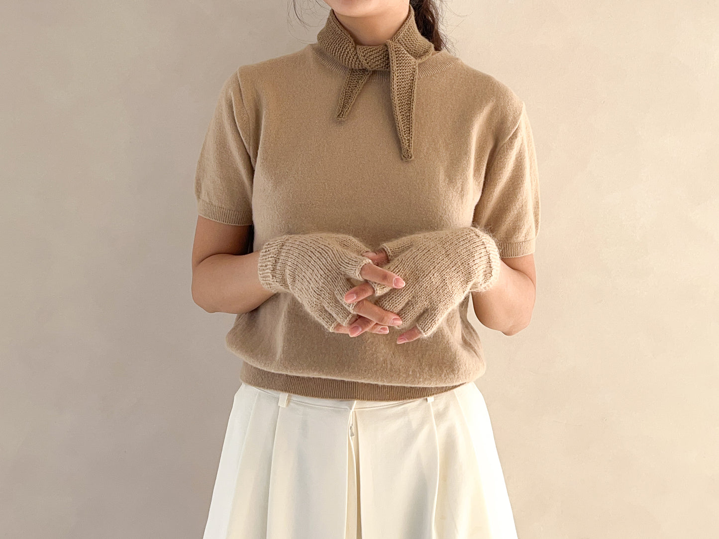 [PDF] Airy Cotton&Mulberry Silk Mohair Fingerless Gloves (ENGLISH)