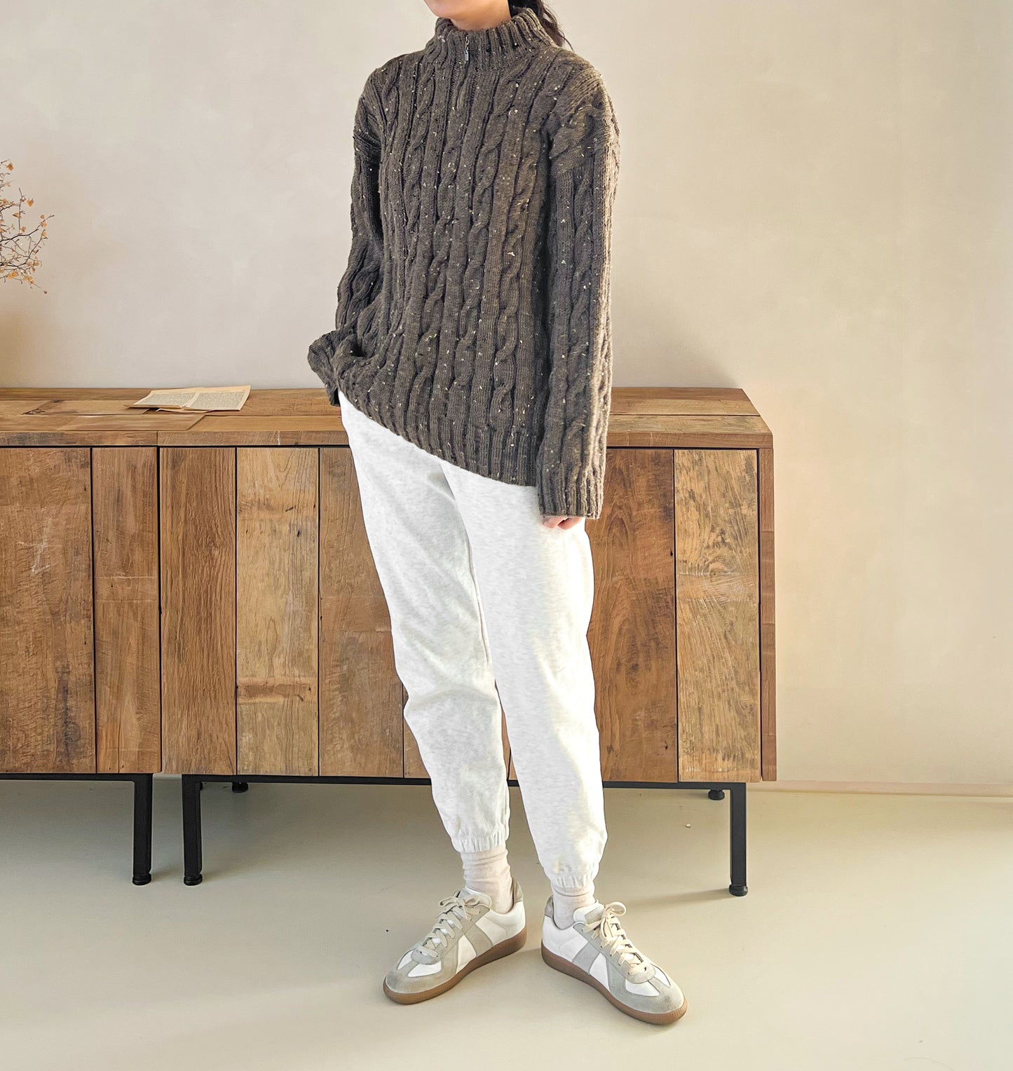 [PDF] Fashion Aran Cable Half-zip Sweater (ENGLISH)
