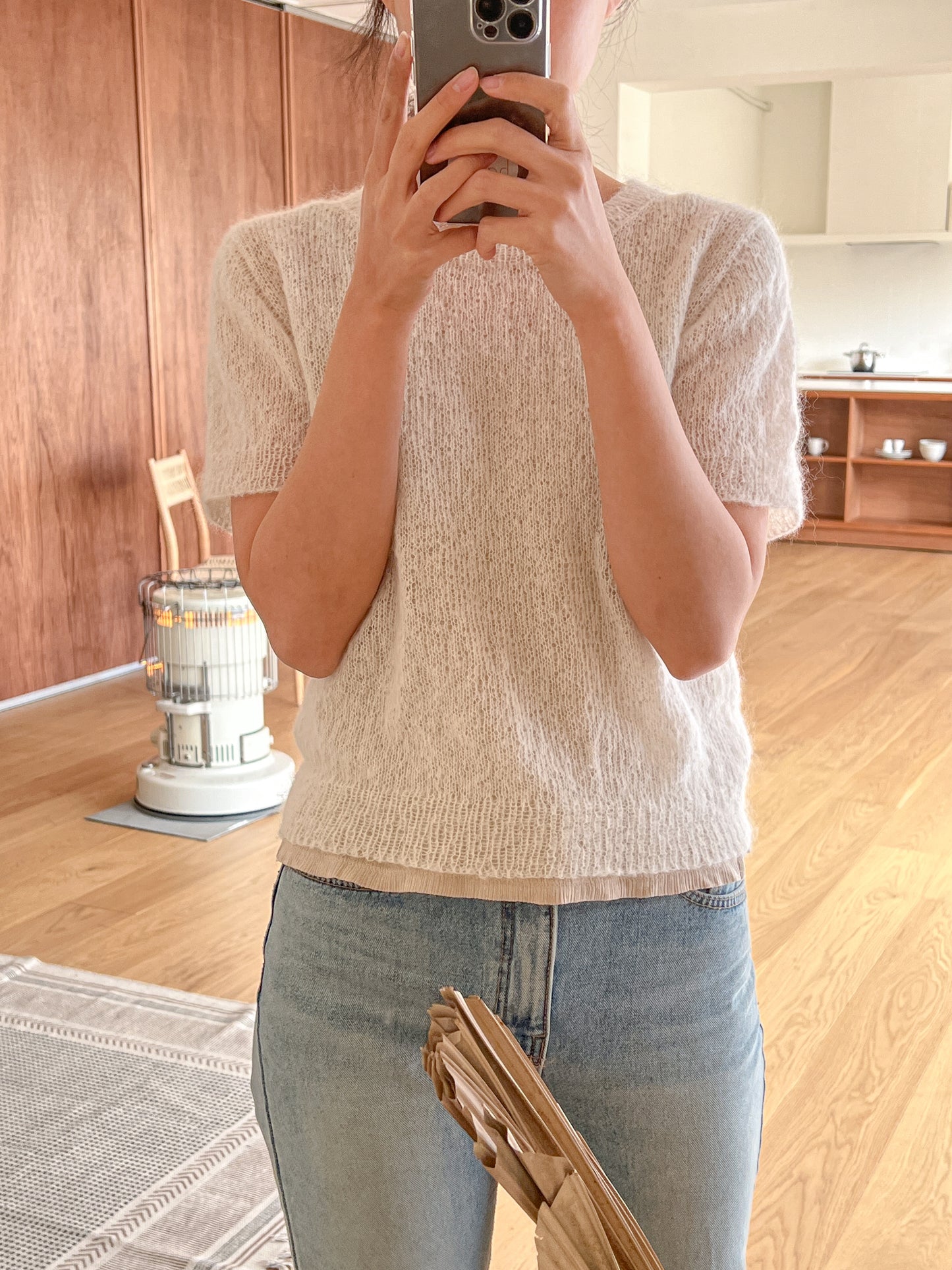 [PDF] Satin Alpaca Mohair Top-Down Short-Sleeve Sweater (ENGLISH)