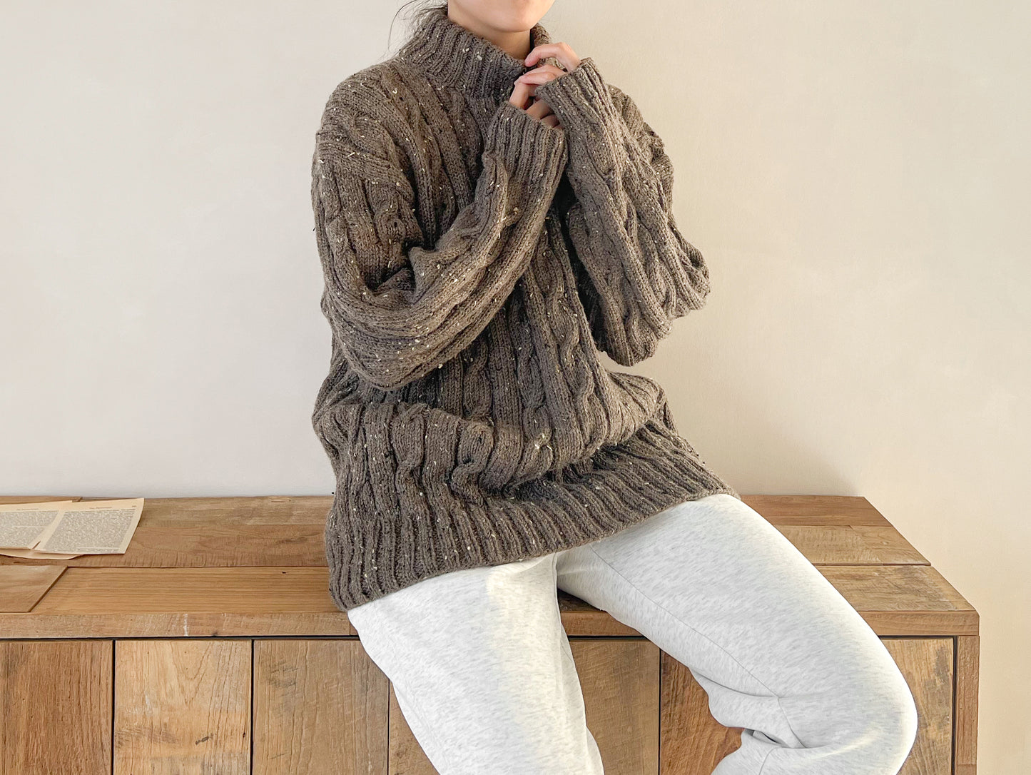 [PDF] Fashion Aran Cable Half-zip Sweater (ENGLISH)