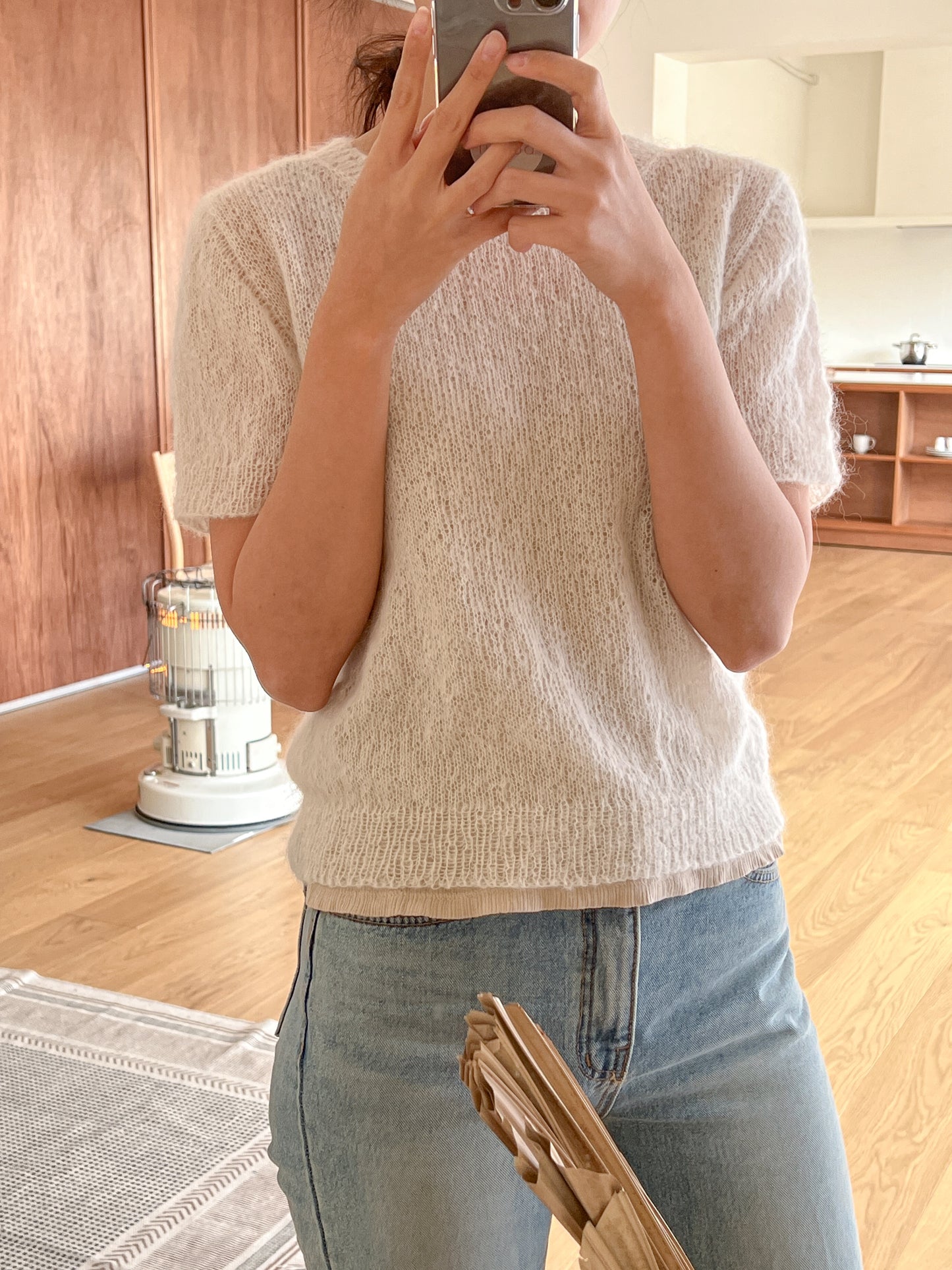 [PDF] Satin Alpaca Mohair Top-Down Short-Sleeve Sweater (ENGLISH)
