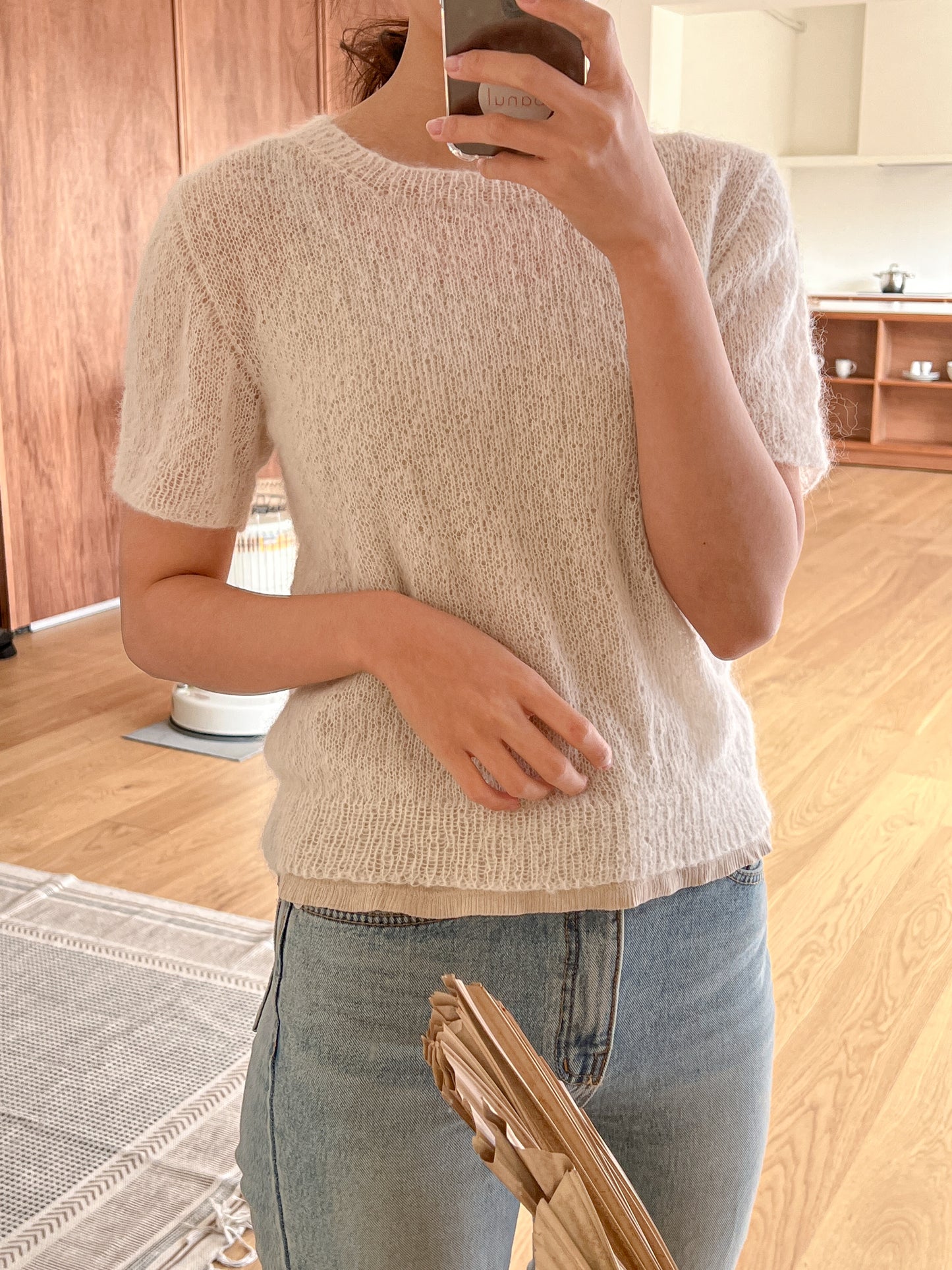 [PDF] Satin Alpaca Mohair Top-Down Short-Sleeve Sweater (ENGLISH)