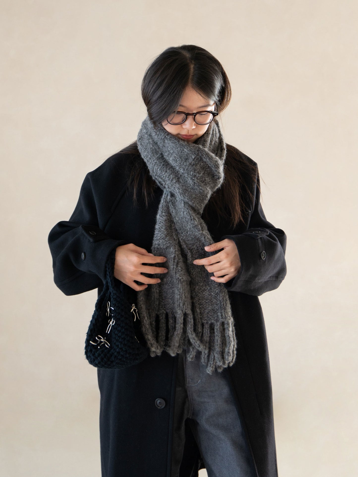 [PDF 도안] 울알코 청키 체크 목도리 (KOREAN)