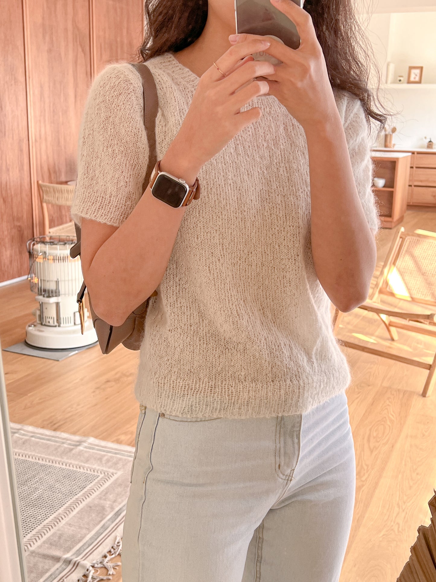 [PDF] Satin Alpaca Mohair Top-Down Short-Sleeve Sweater (ENGLISH)