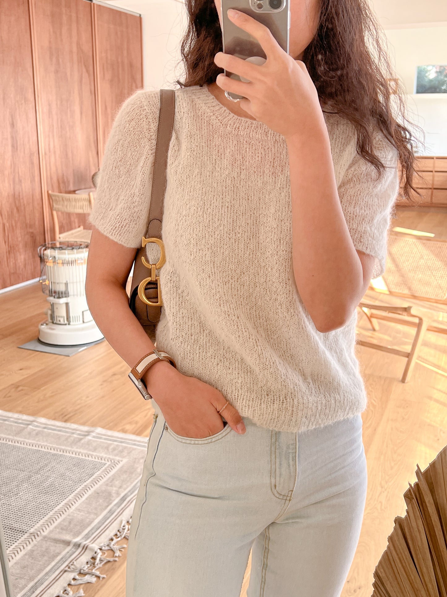[PDF] Satin Alpaca Mohair Top-Down Short-Sleeve Sweater (ENGLISH)