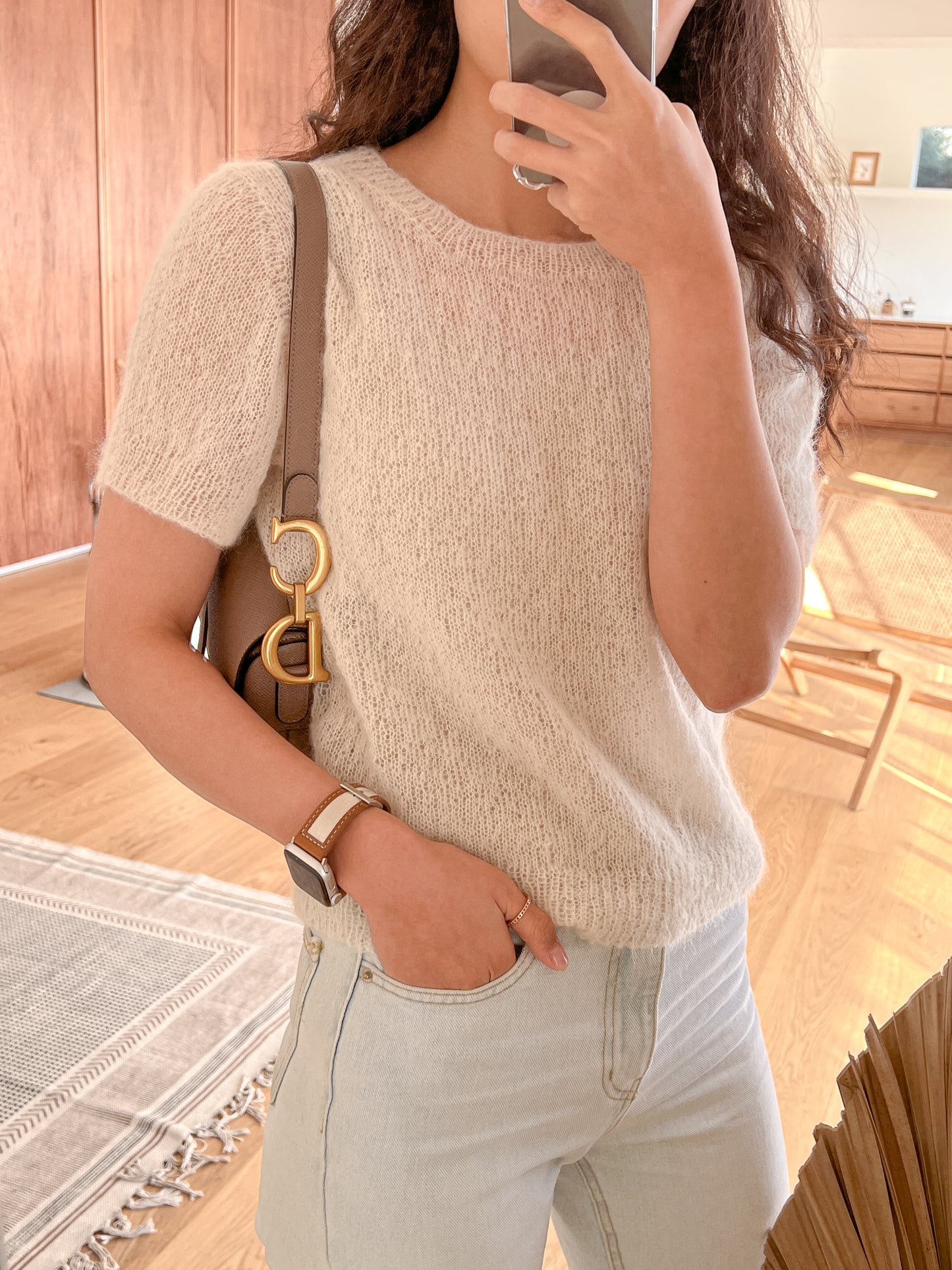 [PDF] Satin Alpaca Mohair Top-Down Short-Sleeve Sweater (ENGLISH)
