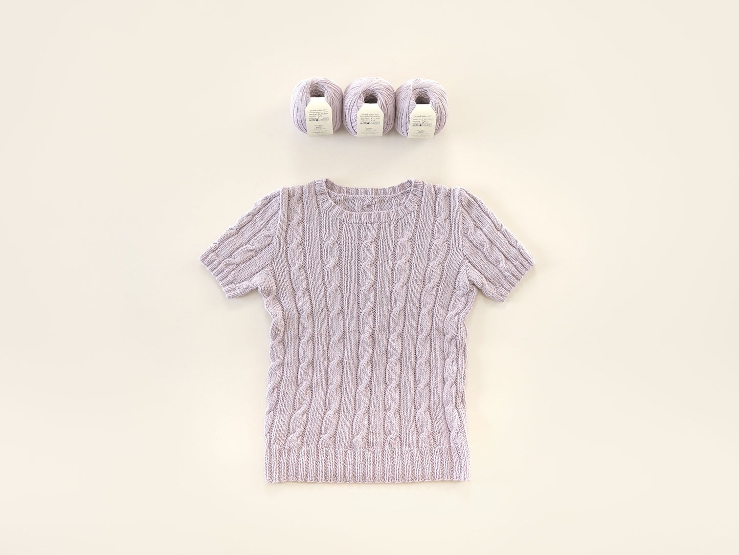 [PDF] Vegetable Cable Short-Sleeve Bottom-up Sweater (ENGLISH)
