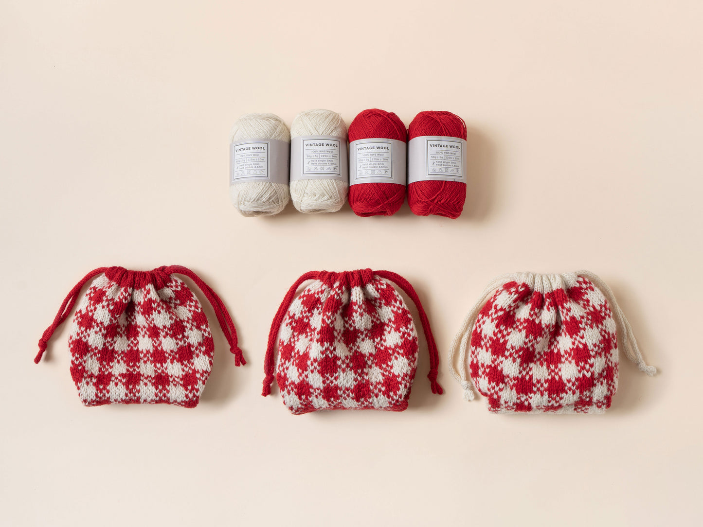 [PDF] Vintage Wool Gingham Check Drawstring Pouch (ENGLISH)