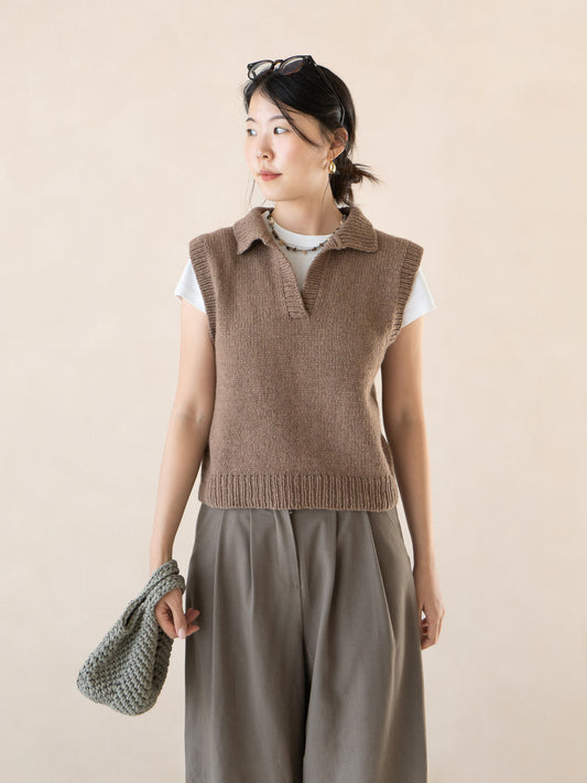 [PDF] Creme Cashmere Wool Topdown Collar Vest (ENGLISH)