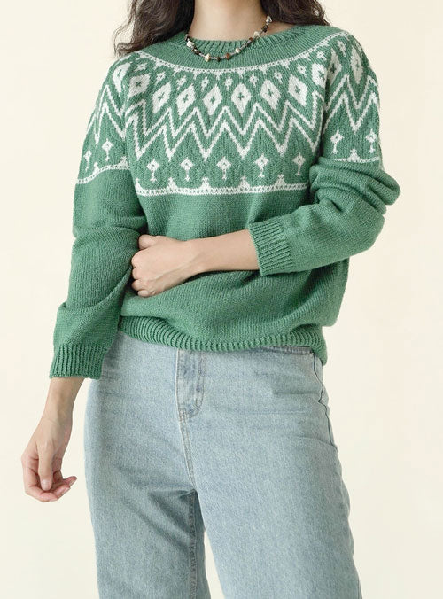[PDF] Merino Blend Colorwork Top-down Sweater (ENGLISH)