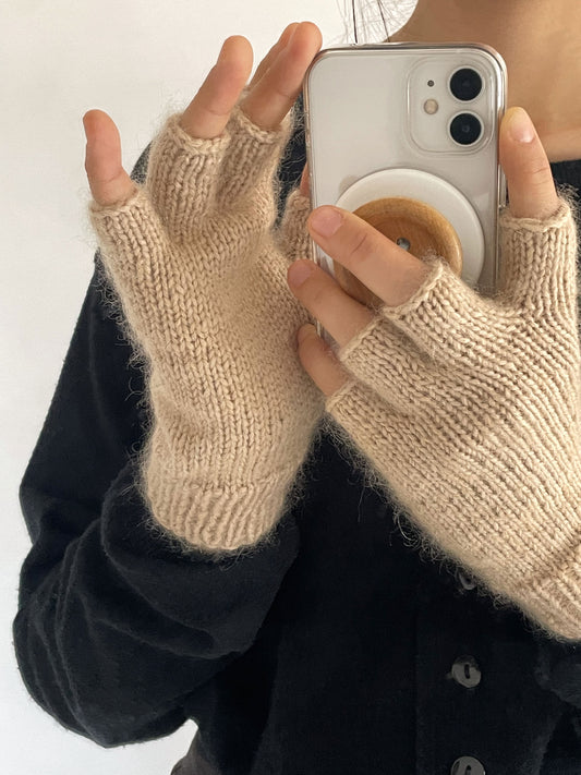 [PDF] Airy Cotton&Mulberry Silk Mohair Fingerless Gloves (ENGLISH)