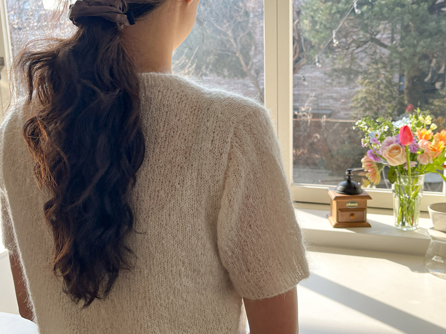 [PDF] Satin Alpaca Mohair Top-Down Short-Sleeve Sweater (ENGLISH)