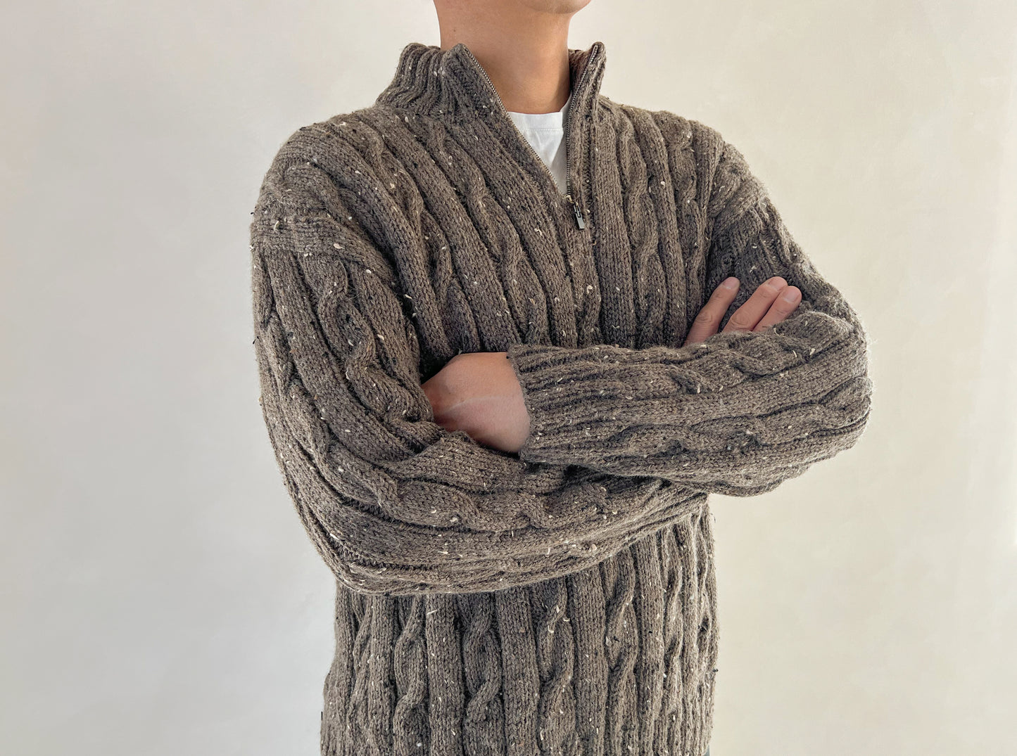 [PDF] Fashion Aran Cable Half-zip Sweater (ENGLISH)