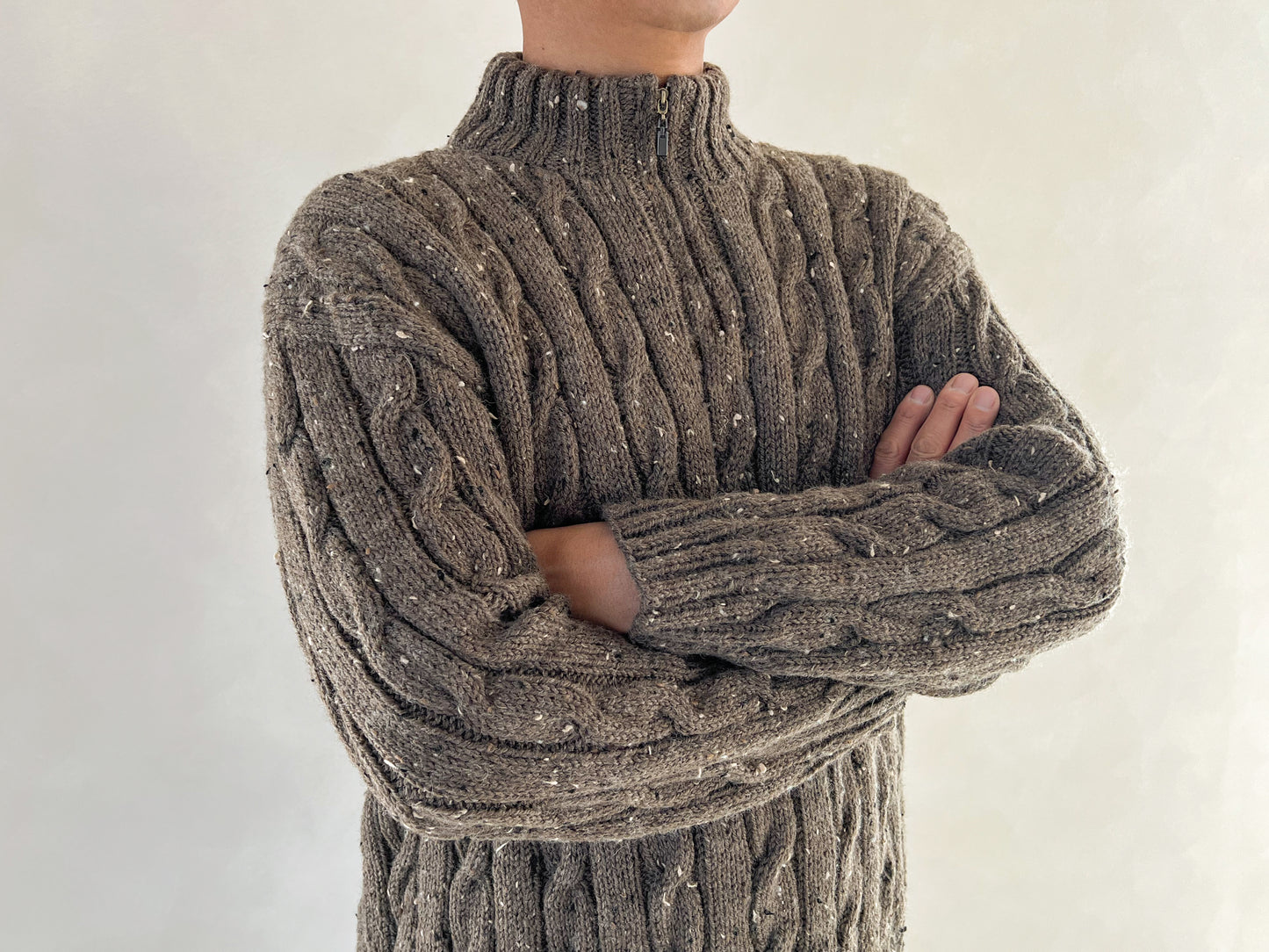 [PDF] Fashion Aran Cable Half-zip Sweater (ENGLISH)