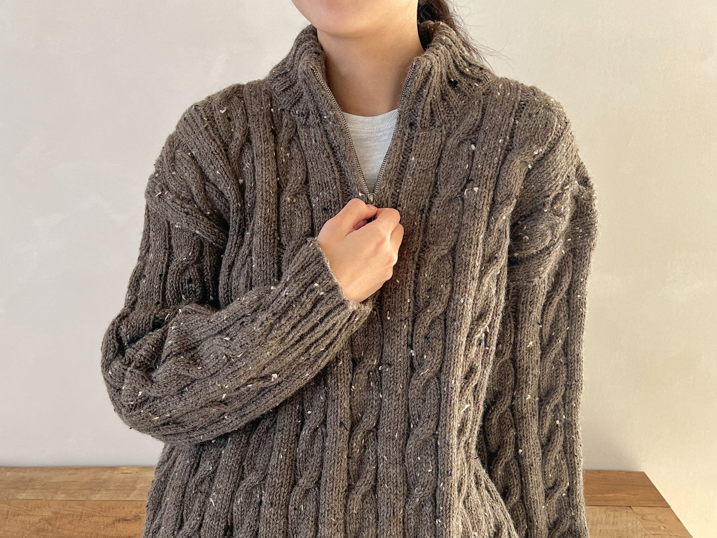 [PDF] Fashion Aran Cable Half-zip Sweater (ENGLISH)