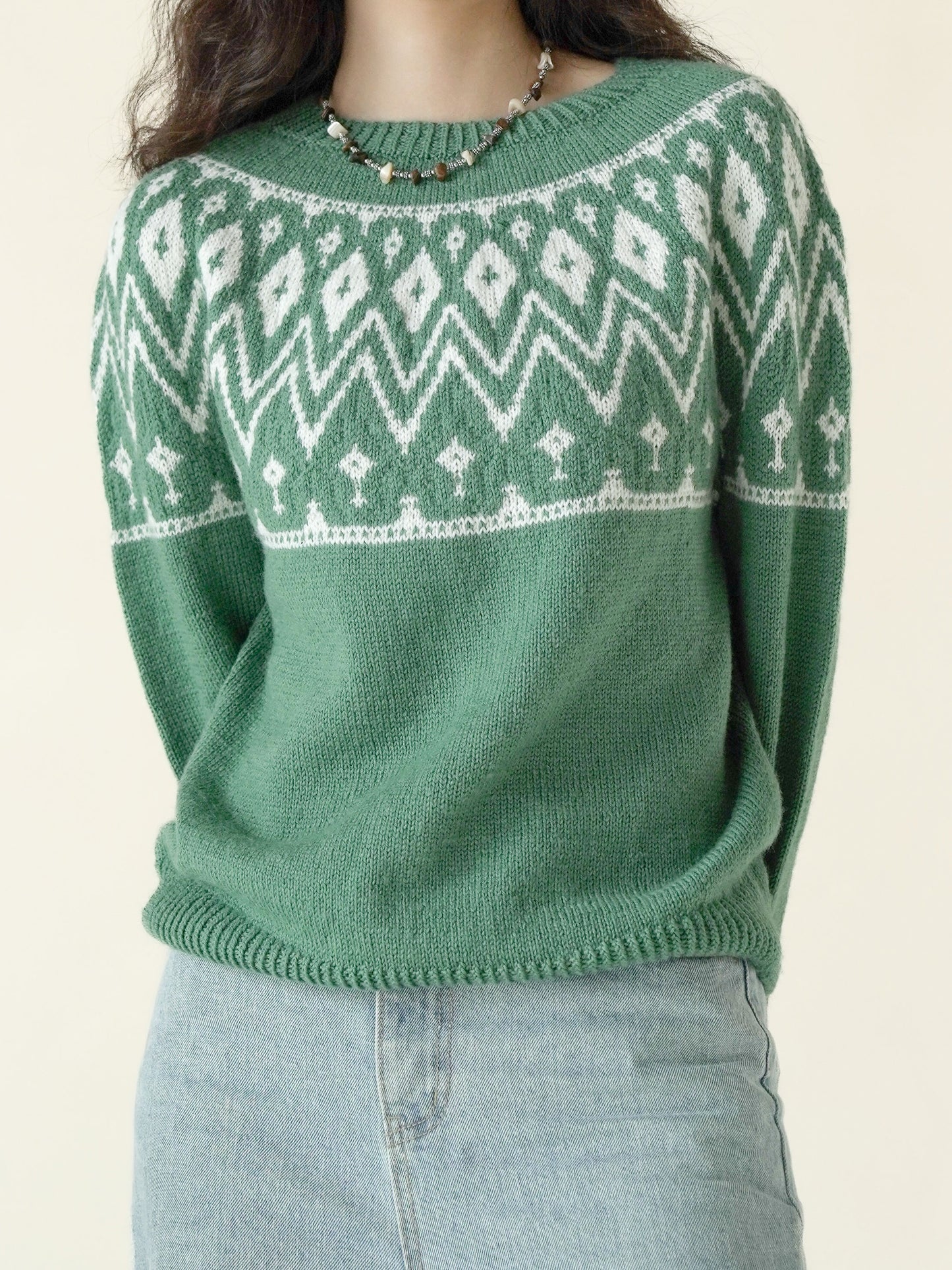 [PDF] Merino Blend Colorwork Top-down Sweater (ENGLISH)