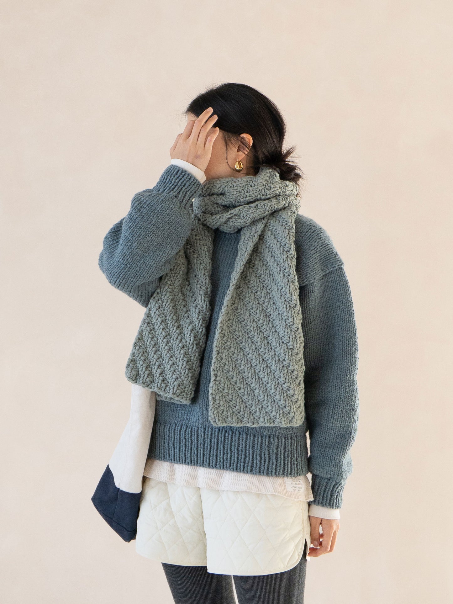 [PDF 도안] 테디울30 헤링본 목도리 (KOREAN)