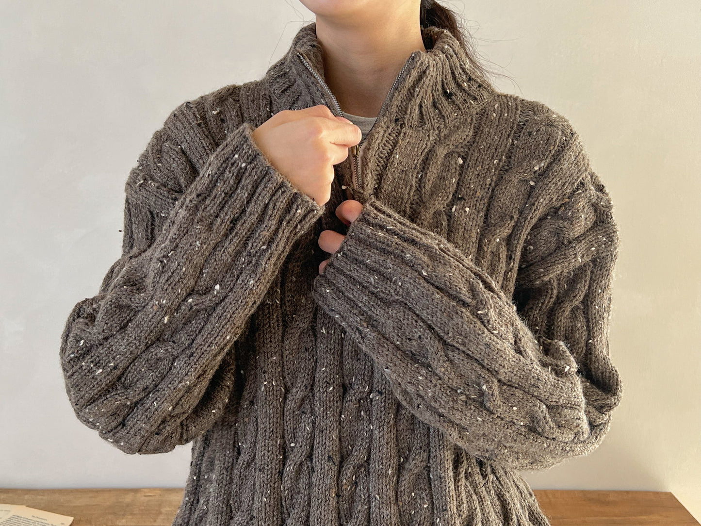 [PDF] Fashion Aran Cable Half-zip Sweater (ENGLISH)