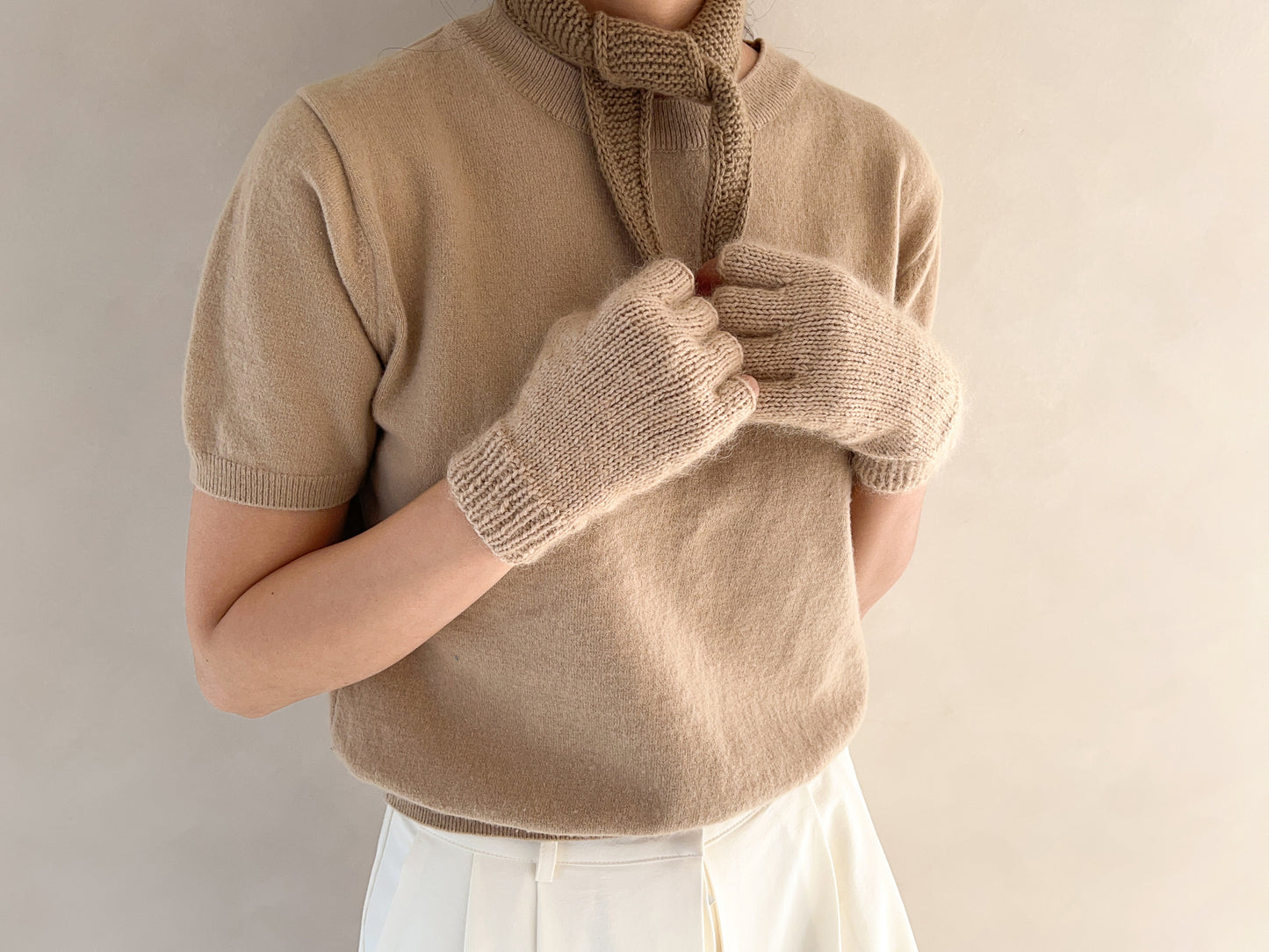 [PDF] Airy Cotton&Mulberry Silk Mohair Fingerless Gloves (ENGLISH)