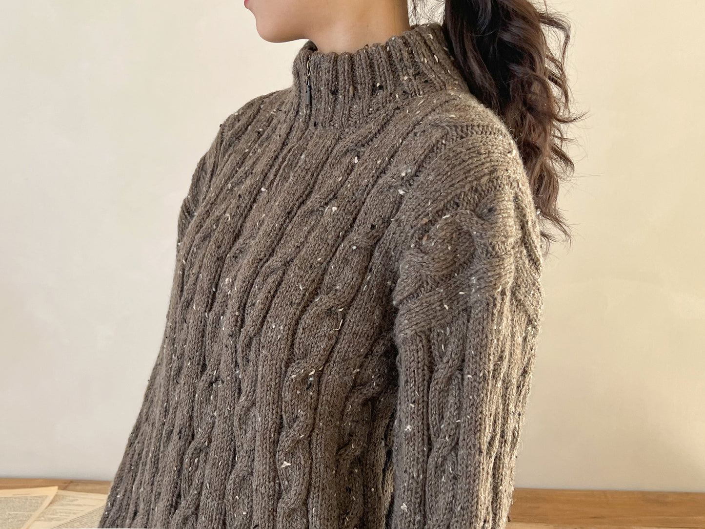 [PDF] Fashion Aran Cable Half-zip Sweater (ENGLISH)