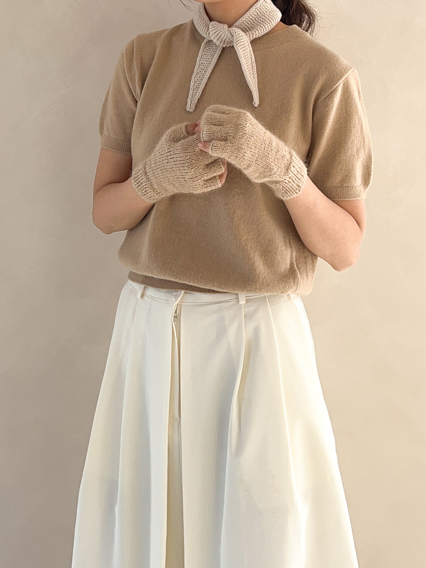 [PDF] Airy Cotton&Mulberry Silk Mohair Fingerless Gloves (ENGLISH)