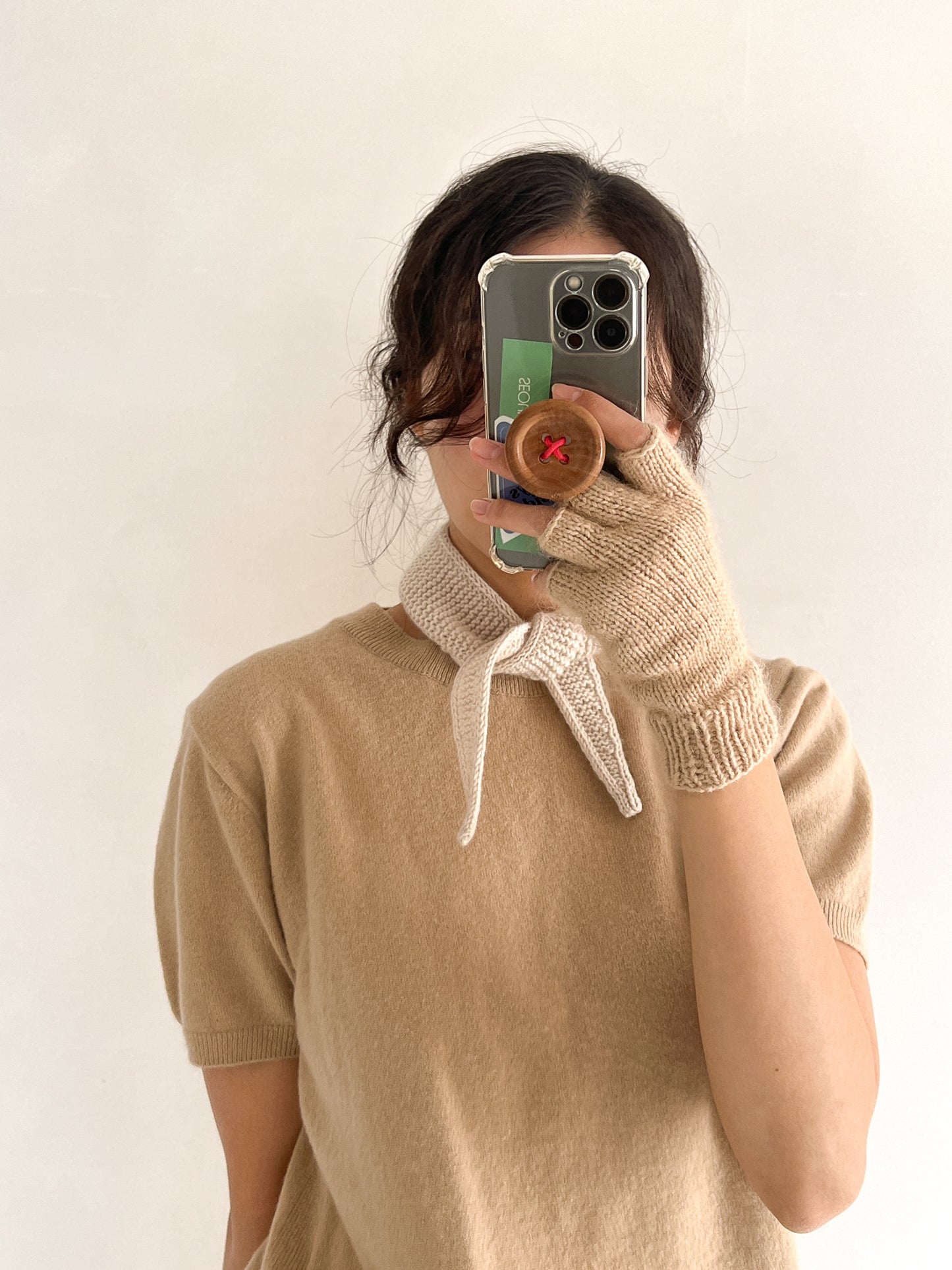 [PDF] Airy Cotton&Mulberry Silk Mohair Fingerless Gloves (ENGLISH)