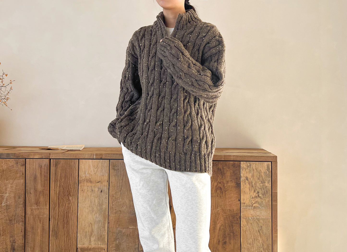 [PDF] Fashion Aran Cable Half-zip Sweater (ENGLISH)
