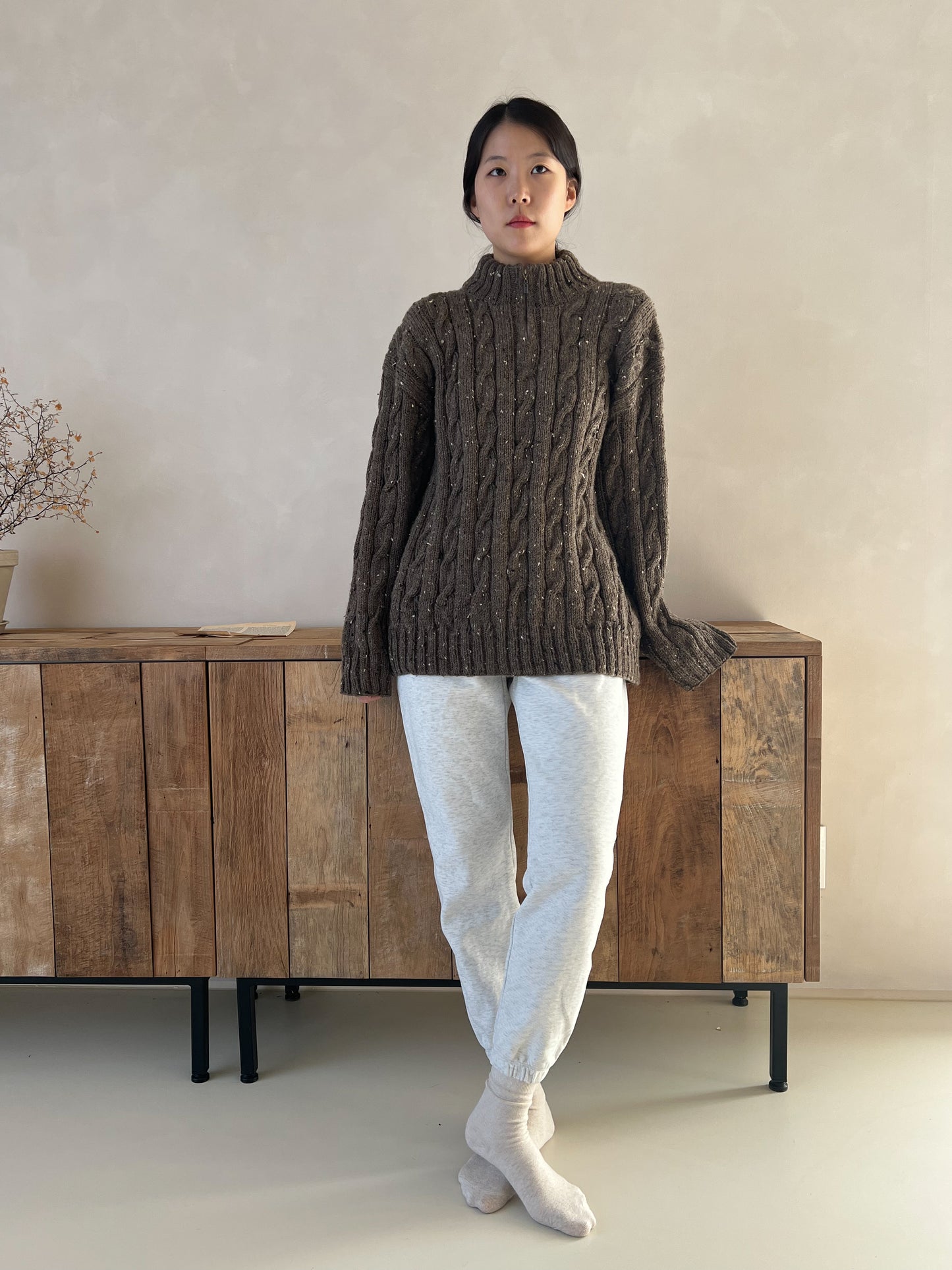 [PDF] Fashion Aran Cable Half-zip Sweater (ENGLISH)