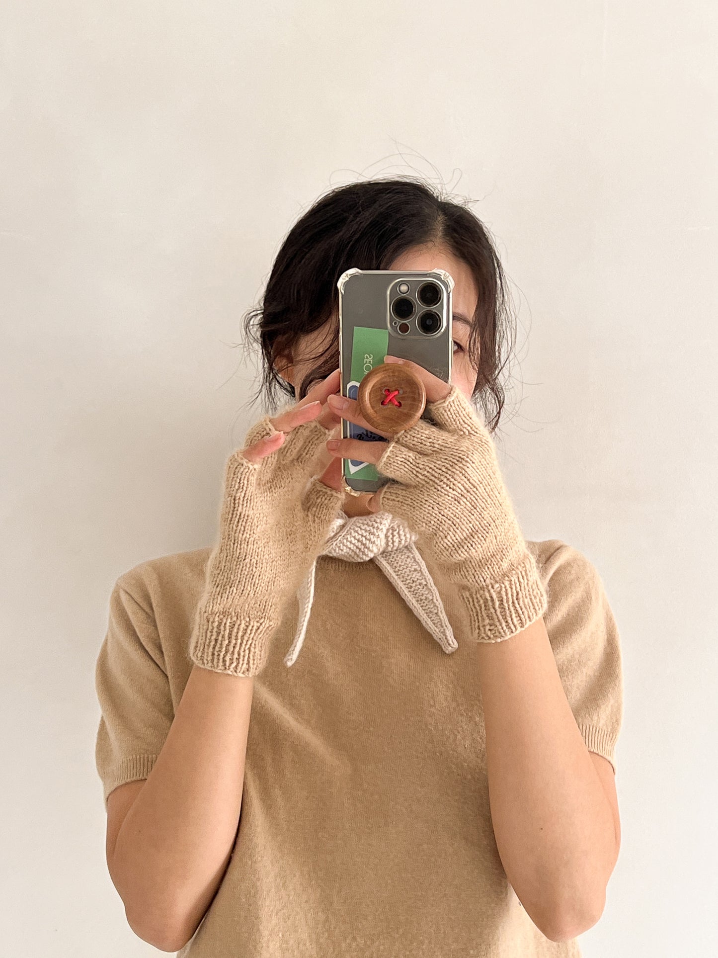 [PDF] Airy Cotton&Mulberry Silk Mohair Fingerless Gloves (ENGLISH)