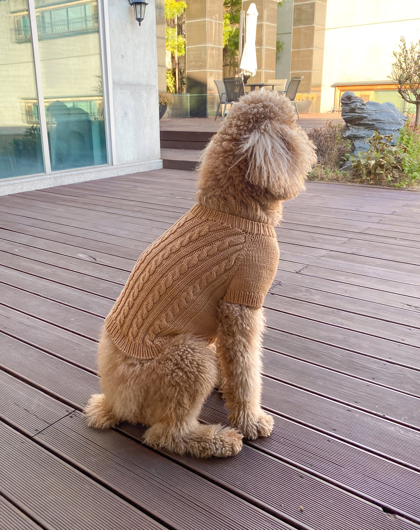 [PDF 도안] 자라 플러스 강아지 꽈배기 탑다운 스웨터 (2XL-3XL)
